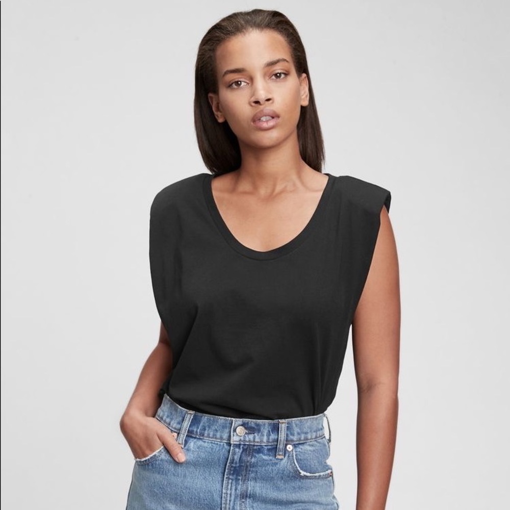 GAP black muscle t-shirt tank XS Petite XSP NWT BRAND NEW